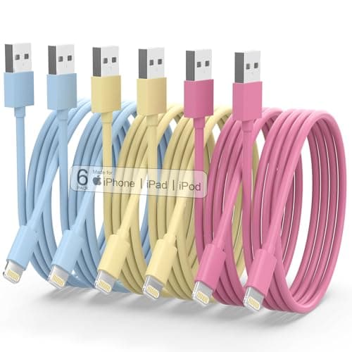 iPhone Charger, [Apple MFi Certified] 6Pack 3/3/6/6/6/10 FT Lightning Cable Car iPhone Carplay Cable Lightning to USB Charging Cord for iPhone 14 13 12 11 Pro Max XR XS X 8 7 6 Plus SE iPad - Image 1
