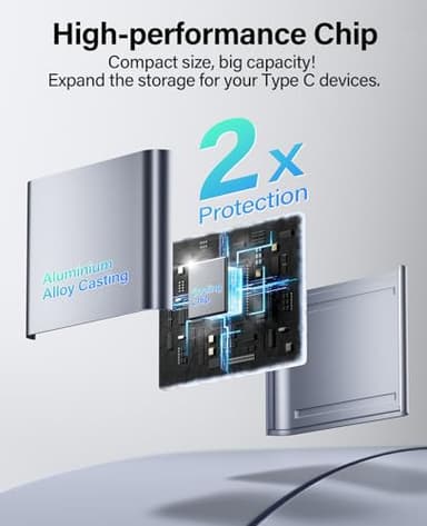 Hicober USB C to SD, Micro SD Memory Card Reader, Type C to SD Card Reader Adapter 2TB Capacity for MacBook Camera Android Windows Linux and Other Type C Device-Space Grey - Image 6