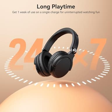 Wireless Headphones for TV Watching, TV Headphones Wireless for Seniors with Transmitter Charging Base, Over ear Bluetooth Headset No Audio Delay, HIFI Stereo, 65H Playtime, Gifts for Parents/Elderly - Image 7