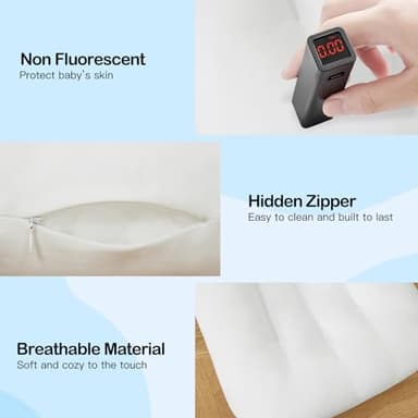 Baby Lounger for Newborn, Bionic Design Baby Lounger, Soft Organic Cotton Breathable Lounger for Infants 0-18 Months (White) - Image 7