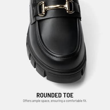 DREAM PAIRS Loafers for Women Platform Chunky Loafers Slip On Casual Shoes,Size 7,Black,SDLS2321W - Image 4