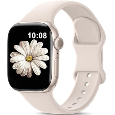 Patenting Sport Silicone Band Compatible with Apple Watch Bands for Women Men 38mm 40mm 41mm 42mm 44mm 45mm 46mm 49mm, Soft Wristband Waterproof Sport Strap for iWatch Series 10 9 8 7 6 5 4 3 2 1 SE - Image 1