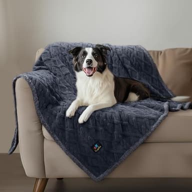 Waterproof Pet Blanket, Liquid Pee Proof Dog Blankets for Sofa Bed Couch, Reversible Sherpa Fleece Furniture Protector Cover for Small Medium Large Dogs Cats,Dark Grey X-Large（85" x 57"） - Image 9