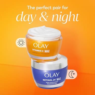Olay Vitamin C MAX Face Moisturizer, Brightening Cream for Women, Hydrating, Evens Tone, Dark Spot & Hyperpigmentation Reduction, Glowing Skin Care - Niaciniamide, Peptides 1.7 Oz - Image 11