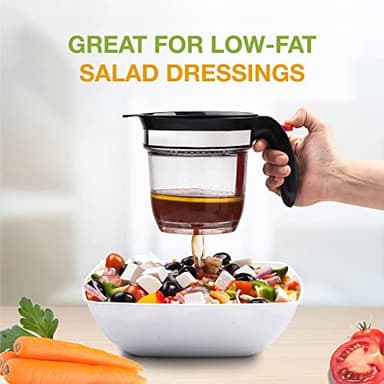 Fat Separator With Bottom Release, 4 Cup Gravy Separator for Cooking with Oil Strainer, Kitchen Gadgets Grease Separator Packaged with a 3-in-1 Multifunctional Peeler (Red) - Image 5