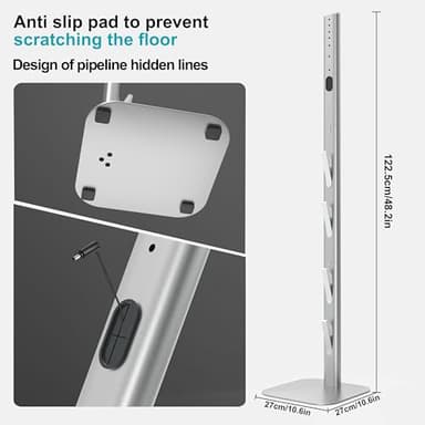 OUTBROS Vacuum Stand, Stable Metal Storage Bracket Stand Holder Compatible with Dyson Handheld V15 V12 V11 V10 V8 V7 V6 Cordless Vacuum Cleaners and Accessories, Silvery - Image 3