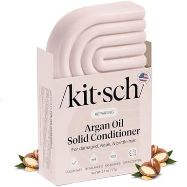 Kitsch Argan Oil Conditioner Bar – Repairing Hair Conditioner for Damaged Hair, Anti-Frizz – Strengthening, Moisturizing Hair Care – Paraben, Silicone & Sulfate-Free – Made in USA - 2.7 oz - Image 1