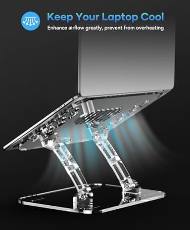 Lpoake Adjustable Foldable Laptop Stand, Portable Ergonomic Computer Stand for Laptop, Compatible with 10 to 15.6 Inches Notebook Computers - Image 4