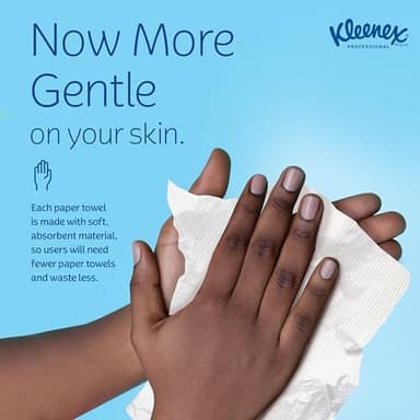 Kleenex Professional Universal Multifold Paper Towels, Bulk (01890), Absorbency Pockets, 9.2" x 9.4" Towel, White (150 Sheets/Pack, 16 Packs/Case, 2,400 Sheet Total) - Image 7