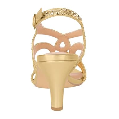 PIZZ ANNU Women's Amelia Heels Sandals Sparkle Crystal Open Toe Slingback High Heel Sandals Dress Pumps Shoes for Party Wedding, Gold 7.5 - Image 7