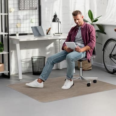 Blvornl Office Chair Mat - 35" x 48" Desk Chair Mat for Hard Wood and Tile Floor, Large Anti-Slip Hard Floor Protector, PVC Mat Desk Rug, Dark Brown - Image 8