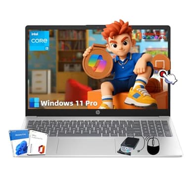 HP 15.6 Business Touchscreen Laptop Computer - w/Office Lifetime & Windows 11 Pro & DVD Drive | 15.6" HD 250 nits Touch Display | Intel i3 1215U | Wi-Fi6 | 32GB RAM • 1TB SSD - Image 1