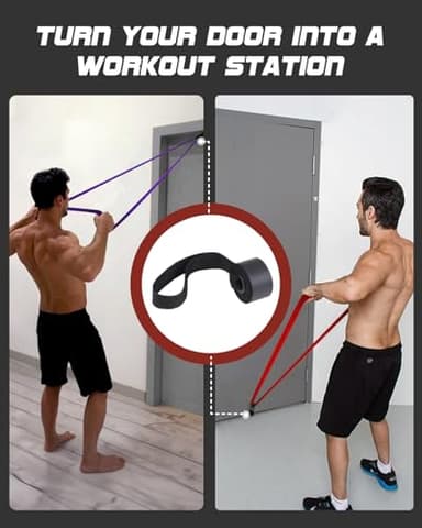 Fitense Resistance Bands Set - Pull Up Bands with 6 Resistance Levels 15-170 LBS for Men Women, Exercise Bands with Door Anchor, Training Poster & Pouch for Body Stretching, Pull Up Assist - Image 6