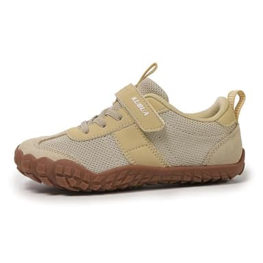 KUBUA Kids Barefoot Shoes Boys Girls Sneakers Lightweight Comfortable Tennis Shoes for School Gym Athletic Hiking Beige 6 Big Kid - Image 3