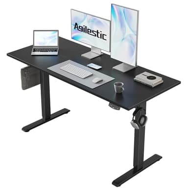 Agilestic Electric Standing Desk, 48 x 24 Inches Height Adjustable Desk, Sit Stand up for Work Office Home, Ergonomic Rising Gaming Computer Table with Memory Preset, Black - Image 1
