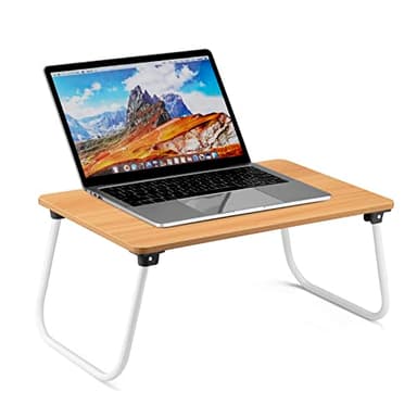 Ruxury Folding Lap Desk Laptop Stand Bed Desk Table Tray, Breakfast Serving Tray, Portable & Lightweight Mini Table for Sofa Couch Floor - Wood - Image 1
