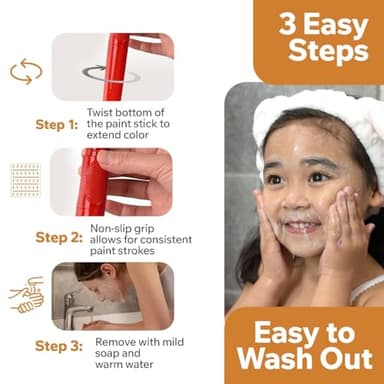 Mosaiz Face Paint Kits for Kids, Body Paint For Adults, Multi-Color, Water Based, Professional Face Paint Kit, Twistable and Washable Paint Sticks for Birthday's, Halloween, Cosplay Makeup - Image 7