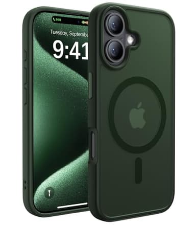 CAHEJILU Magnetic for iPhone 16 Case,[Compatible with MagSafe][Military Grade Drop Protection] Anti-Fingerprint Translucent Matte Shockproof Protective Case for iPhone 16 Phone Case 6.1",Alpine Green - Image 1