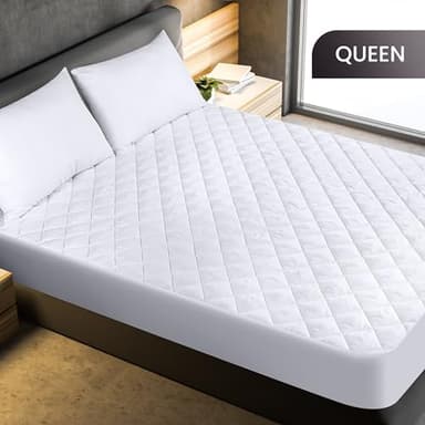 Utopia Bedding Quilted Fitted Mattress Pad, Queen Size, Elastic Fitted Mattress Topper Protector and Cover Stretches up to 16 Inches Deep, Machine Washable (White) - Image 4