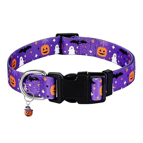 Wegitcs Halloween Dog Collar, Holiday Pet Gift Collar with Cute Pendants, Adjustable Pumpkin Dog Collar for Small Medium Large Dogs, Male Female - Image 1