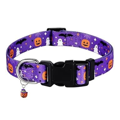 Wegitcs Halloween Dog Collar, Holiday Pet Gift Collar with Cute Pendants, Adjustable Pumpkin Dog Collar for Small Medium Large Dogs, Male Female - Image 1