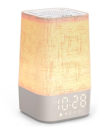 Sound Machine White Noise Machine with 30 Soothing Sounds, Sleep Timer, Dimmable Bedside Lamp Night Light Clock, Sunrise Alarm Clock Wake Up Light for Bedrooms, Baby, Kids, Adults, Heavy Sleepers - Image 1