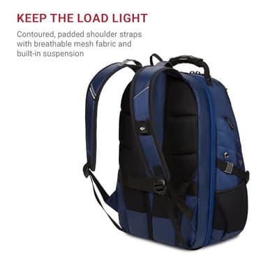 SwissGear 1900 ScanSmart 17” Laptop Backpack Navy Ballistic – Reflective Tech Backpack with ScanSmart Compartment – Multiple Organizer Pockets & RFID Scan Blocking Technology - Image 5