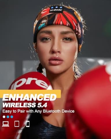 LC-dolida Sleep Headphones Headband Bluetooth 5.4, Sports Headband Earphones Wireless with Speaker Microphone USB C for Women Sleeping Gift Workout Jogging Yoga Insomnia Travel Meditation, Butterfly - Image 4