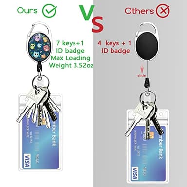 Cute Owl Lanyards for Id Badges, Retractable ID Badge Holder with Detachable Lanyard, Fashionable Badge Reel Heavy Duty with Carabiner Clip, Nurse Teacher Office Gifts - Image 5