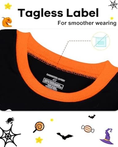 DAUGHTER QUEEN Boys & Girls 100% Cotton Holiday Pajamas, Halloween Christmas Sleepwear 18M-12Y - Image 4