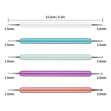 5 Pcs Pattern Tracing Stylus, Ball Embossing Stylus for Transfer Paper, Tracing Tools for Drawing, Embossing Tools for Paper, Art Dotting Tools for Nail Art, Ball Tip Clay Tools Sculpting Stylus - Image 2