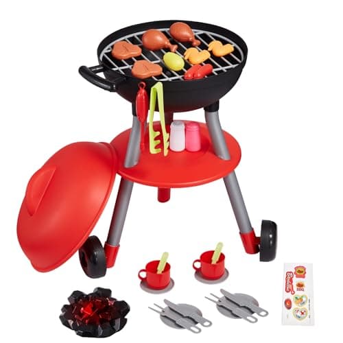 VEVOR 28 PCS BBQ Grill Playset, Kids Toys Kitchen Playset with Sound & Light, Little Chef Play, Interactive Grill Play Food Cooking Playset Barbecue Toy Grill for Toddlers Boys Girls 3-5 Birthday Gift - Image 1