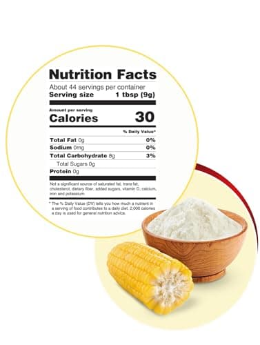 Klass Corn Starch 100% Pure 1.76 Pounds - 0% Calories 0% Total Fat & Sugar Free (28.2 Oz Pack of 2) - Image 2