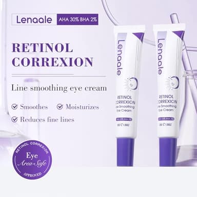 Eye Cream, Retinol Eye Cream for Dark Circles, Puffiness Anti Aging, With Hyaluronic Acid, Peptides, Caffeine Reduces Bags, Smooths Wrinkles & Fine Lines, Dark Circles Under Eye Treatment - Image 7