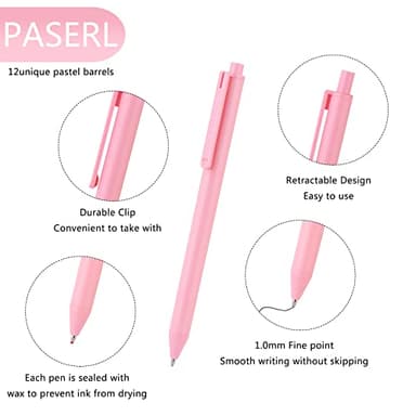 WY WENYUAN Cute Fine Point Smooth Writing Pen - Personalized Ballpoint Bulk, Flair Colorful, Black Ink 1.0 mm Journaling, Glitter Office Supplies for Women & Men, Note Taking - Image 2