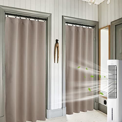 RYB HOME Room Darkening Curtains for Bedroom, Thermal Insulated Noise Reducing Window Drapes Farmhouse Decor for Living Room Kitchen, W42 x L84 inch, 2 Panels, Sand - Image 1