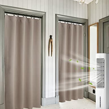 RYB HOME Room Darkening Curtains for Bedroom, Thermal Insulated Noise Reducing Window Drapes Farmhouse Decor for Living Room Kitchen, W42 x L84 inch, 2 Panels, Sand - Image 1