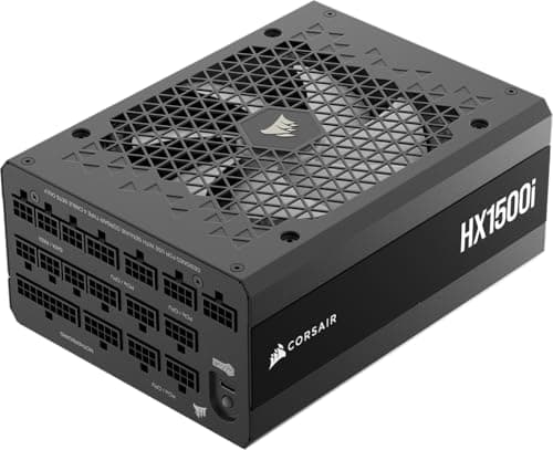 CORSAIR HX1500i (2025) Fully Modular Ultra-Low Noise ATX Power Supply with 12V-2x6 Cable – ATX 3.1 & PCIe 5.1 Compliant, Cybenetics Platinum Efficiency, Fluid Dynamic Bearing Fan – Black - Image 1