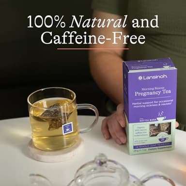 Lansinoh + HotTea Mama Morning Rescue, Pregnancy Morning Sickness Relief Tea, Lemon & Ginger, Caffeine-Free, Sugar-Free, Essentials for Pregnant Women, Includes 14 Tea Sachets - Image 2