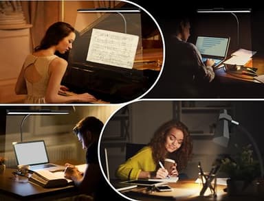 litren Clip On Desk Lamps for Office Home Desk Lights with Clamp with 3 Light Modes,10 Brightness 10W USB Adapter Adjustable LED Clamp Light for Computer Desktop Workbench Monitor Lamp - Image 6