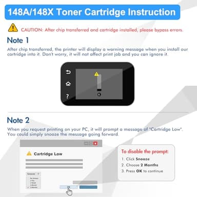 148X 148A Toner Cartridge Black High Yield Compatible Replacement for HP 148X 148A W1480X W1480A for HP Laserjet Pro 4001dw 4001dn 4001n MFP 4101fdw 4101fdn Printer Ink (2 Pack) - Image 4