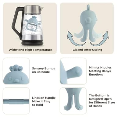 3 Packs Baby Teether Toy for 0-6 6-12 Months,Hold & Wear,BPA Free,Food Grade Silicone Teething Mitten, Anti Dropping Wrist Hand Teethers Baby Chew Toys for Sucking Needs(Pink & Dark Pink) - Image 6