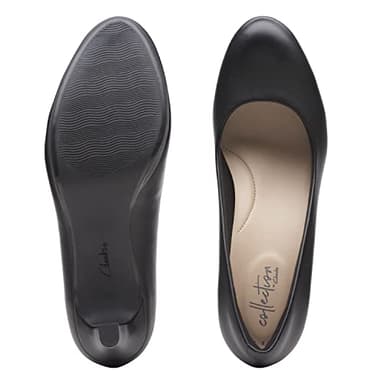 Clarks Women's Adriel Viola Dress Pump, Black Leather, 6.5 - Image 4
