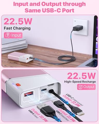 Portable Charger 20000mAh, 22.5W PD 3.0+QC 4.0 Fast Charging Power Bank, Cooler & Unbreakable Aerospace Metal Case for iPhone 16 15 14, Android, iPad, Samsung Google Tablet & More (Travel Essential) - Image 5