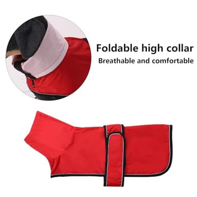 Dachshund Raincoat Weiner Dog Clothes Corgi rain Coat Jacket Hook Loop Closure Great for Dachshund Weiner Corgi Long Back Breeds Red L - Image 4