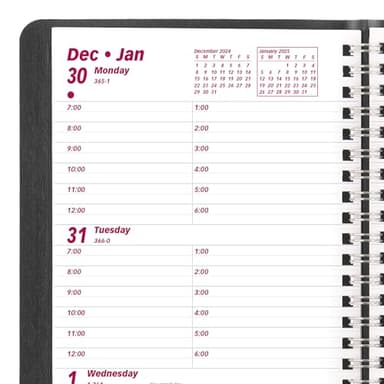 Brownline® 2025 Essential Weekly Planner, Appointment Book, 12 Months, January to December, Twin-Wire Binding, 8" x 5", Black (CB75.BLK-25) - Image 5