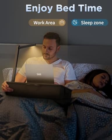 SAIJI Lap Desk with LED Light, Portable Laptop Tray with Cushion - Fits Up to 17" Laptops & MacBook, Lap Table Stand for Bed and Couch, Lap Desk for Writing and Reading - Image 6