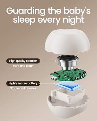 CHICWAY 2025 Mom's Choice Awards, Portable Sound Machine for Baby Adult, AI Cry Detection, 18 Soothing Sound, Bluetooth Rechargeable White Noise Machine for Home Office Travel, Nursery Light, Gray - Image 6