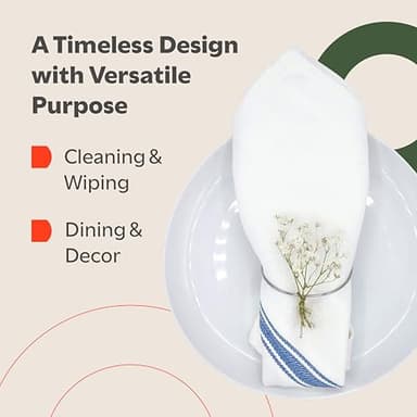 Zeppoli Classic Dish Towels - 15 Pack - 14" by 25" - 100% Cotton Kitchen Towels - Reusable Bulk Cleaning Cloths - Blue Hand Towels - Super Absorbent - Machine Washable - Image 6