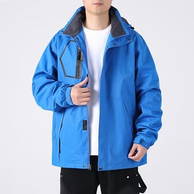 CorBuyit Men's Lightweight Rain Jacket with Hood, Waterproof Travel Jacket - Image 4